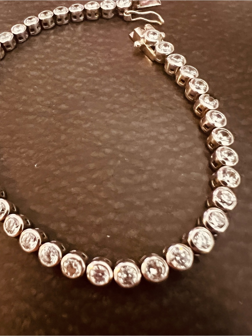 Classic sterling silver CZ Tennis Bracelet - Clear Stones bezel set
